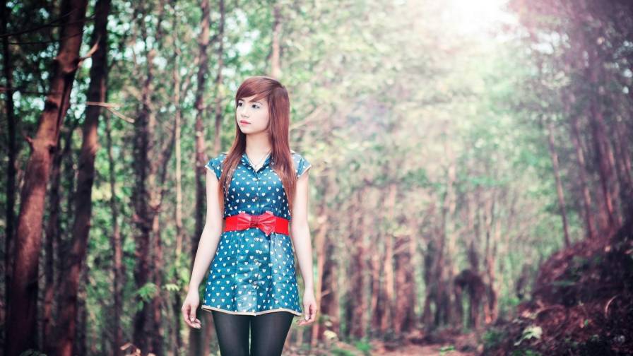 Girl Asian Nature Dress Fashion