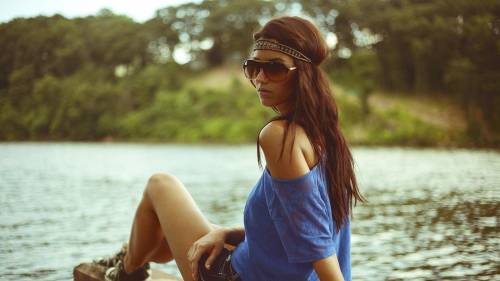Girl Sunglasses Lake Summer