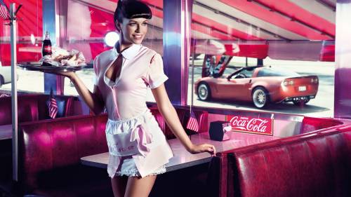 Girl Waitress Coca Cola 2560x1600