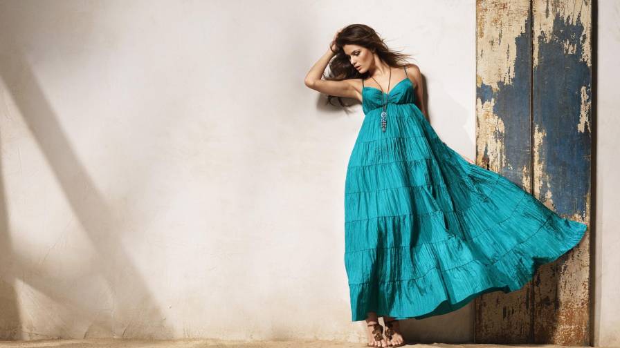 Model In A Blue Dress
