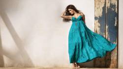 Model In A Blue Dress