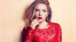 Scarlett Johansson Red Lips 1920x1200