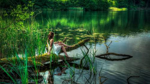 Summer The Lake The Stakes The Girl S Photo Beauty Scenery